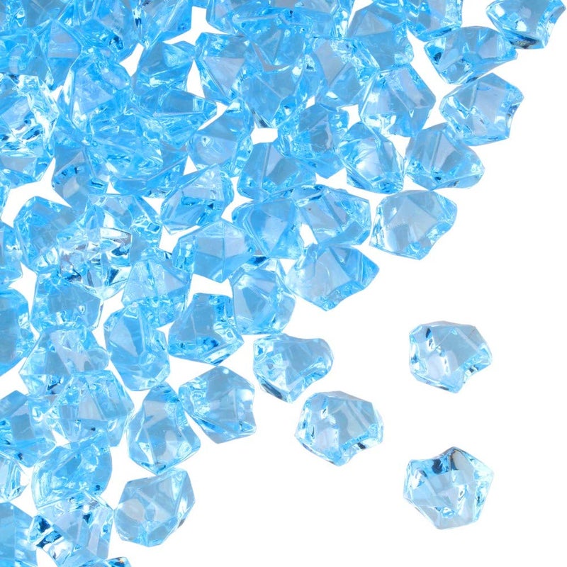 PMLAND Clear Fake Ice Rocks â€“ 550 Pcs Large Light Blue Acrylic Gems Crushed Plastic Diamonds, 3 Lbs / 2.25 Quarts Bulk Vase Filler for Centerpieces Wedding Theme DÃ©cor Aquarium Table Scatter - Image 1